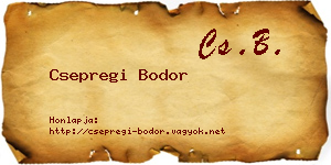 Csepregi Bodor névjegykártya